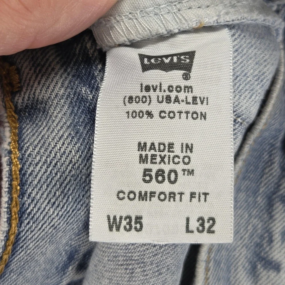 VTG Levis 560 Jeans Mens Blue Comfort Fit Relaxed Zip Fly Light Wash Fits 32x30